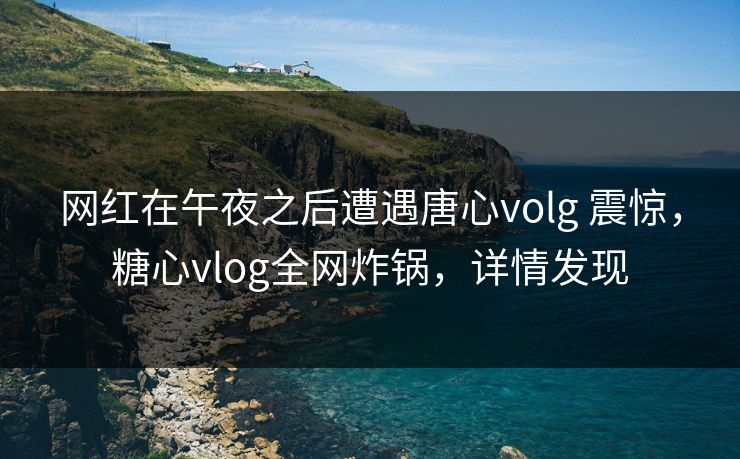网红在午夜之后遭遇唐心volg 震惊，糖心vlog全网炸锅，详情发现