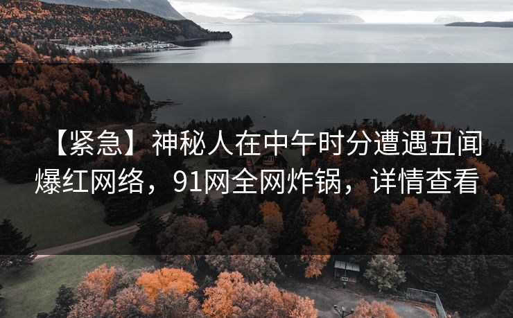 【紧急】神秘人在中午时分遭遇丑闻 爆红网络，91网全网炸锅，详情查看